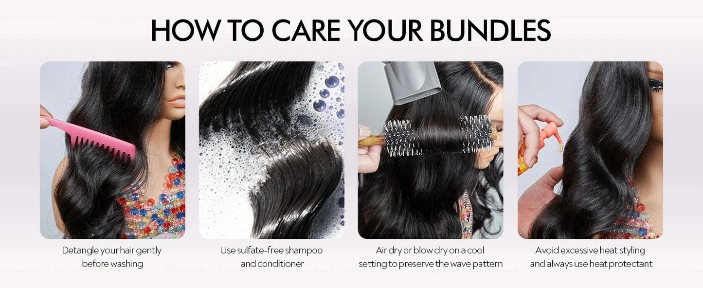 Brazilian Body Wave Hair  – Four Bundles