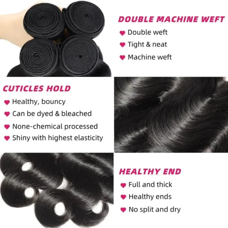 Brazilian Body Wave Hair  – Four Bundles