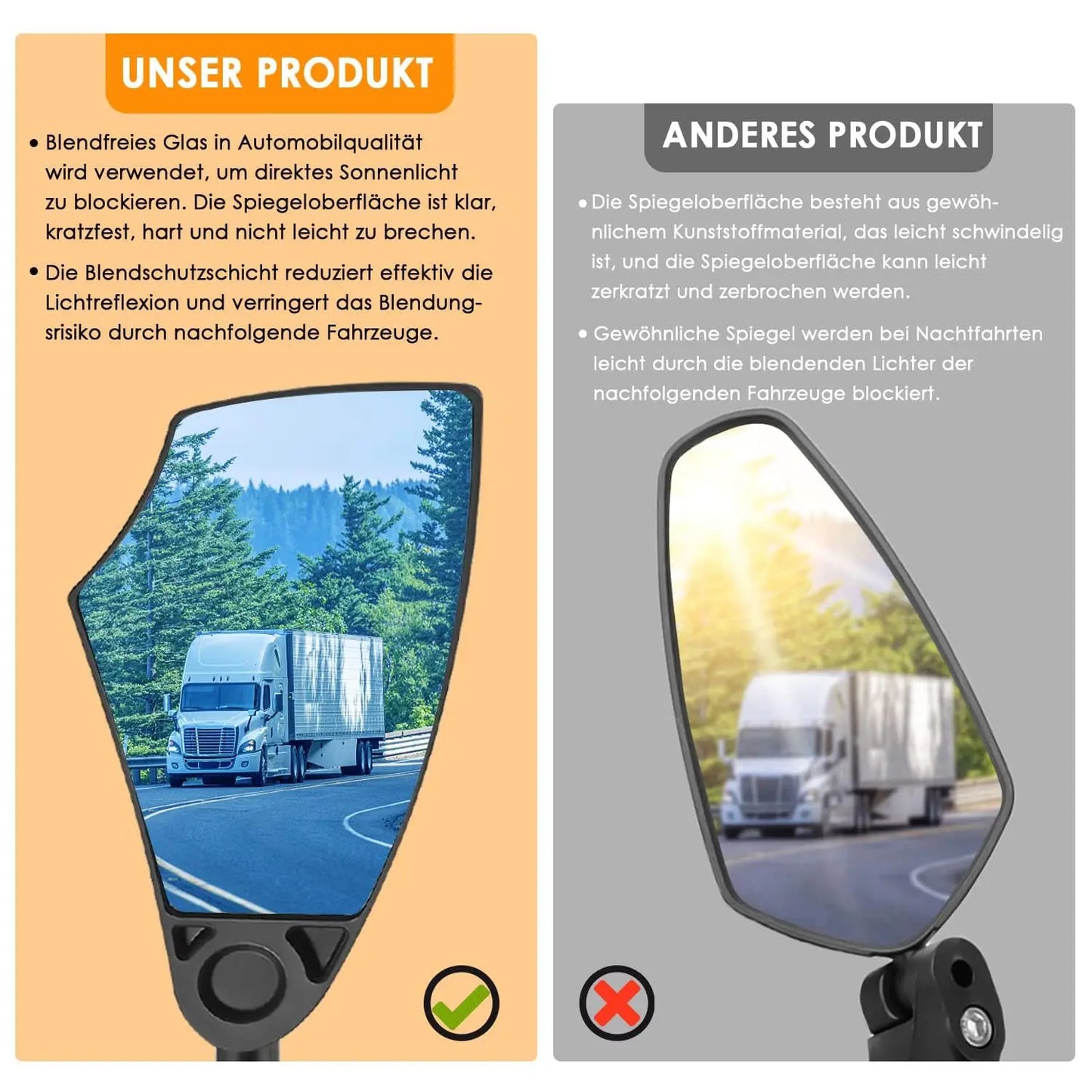 Adjustable 360° Bicycle Rear Mirror for Handlebars