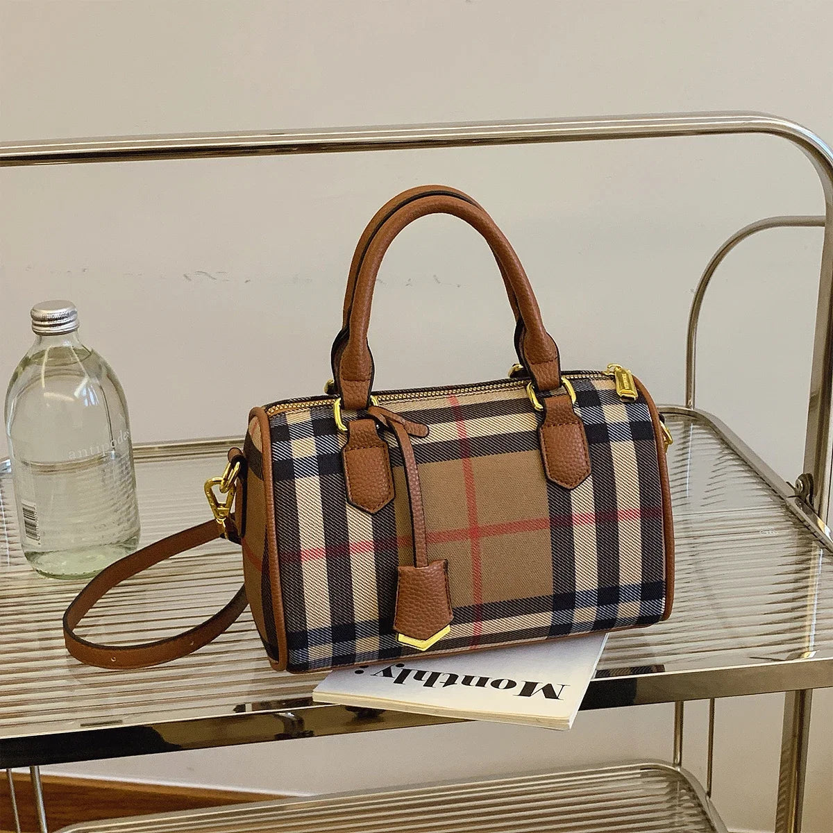 Classic Plaid Shoulder Bag
