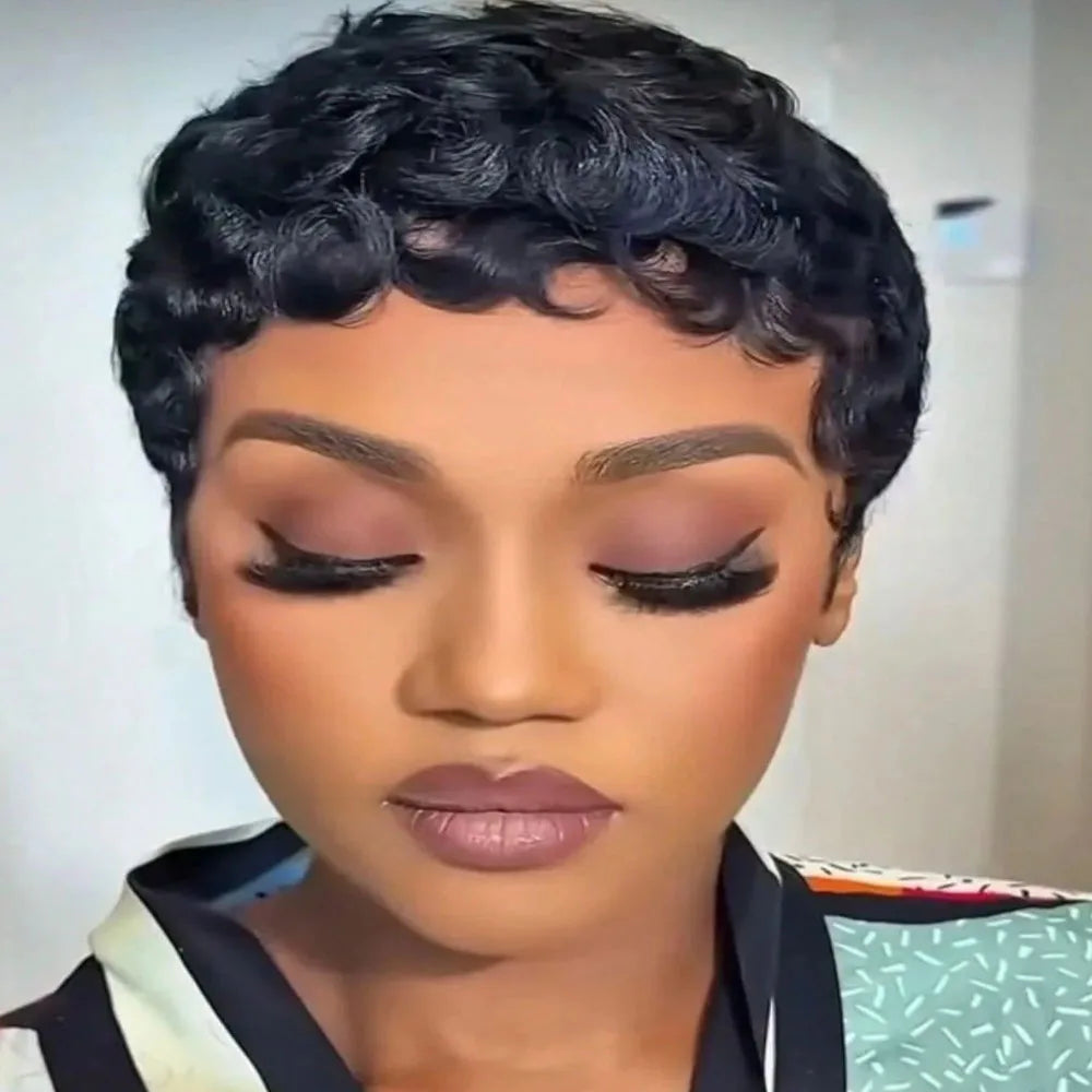 Short Curly Pixie Cut Wig