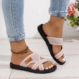 Fashionable and Versatile Sports-Style Women's Sandals, Mesh Breathable, Comfortable and Skin-Friendly, Suitable for Both Indoor and Outdoor Wear, Flat Sandals