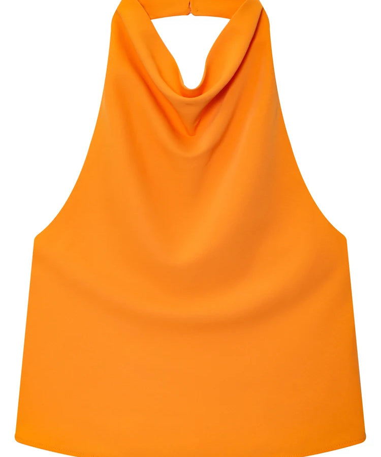 Halter Satin Backless Tank Top
