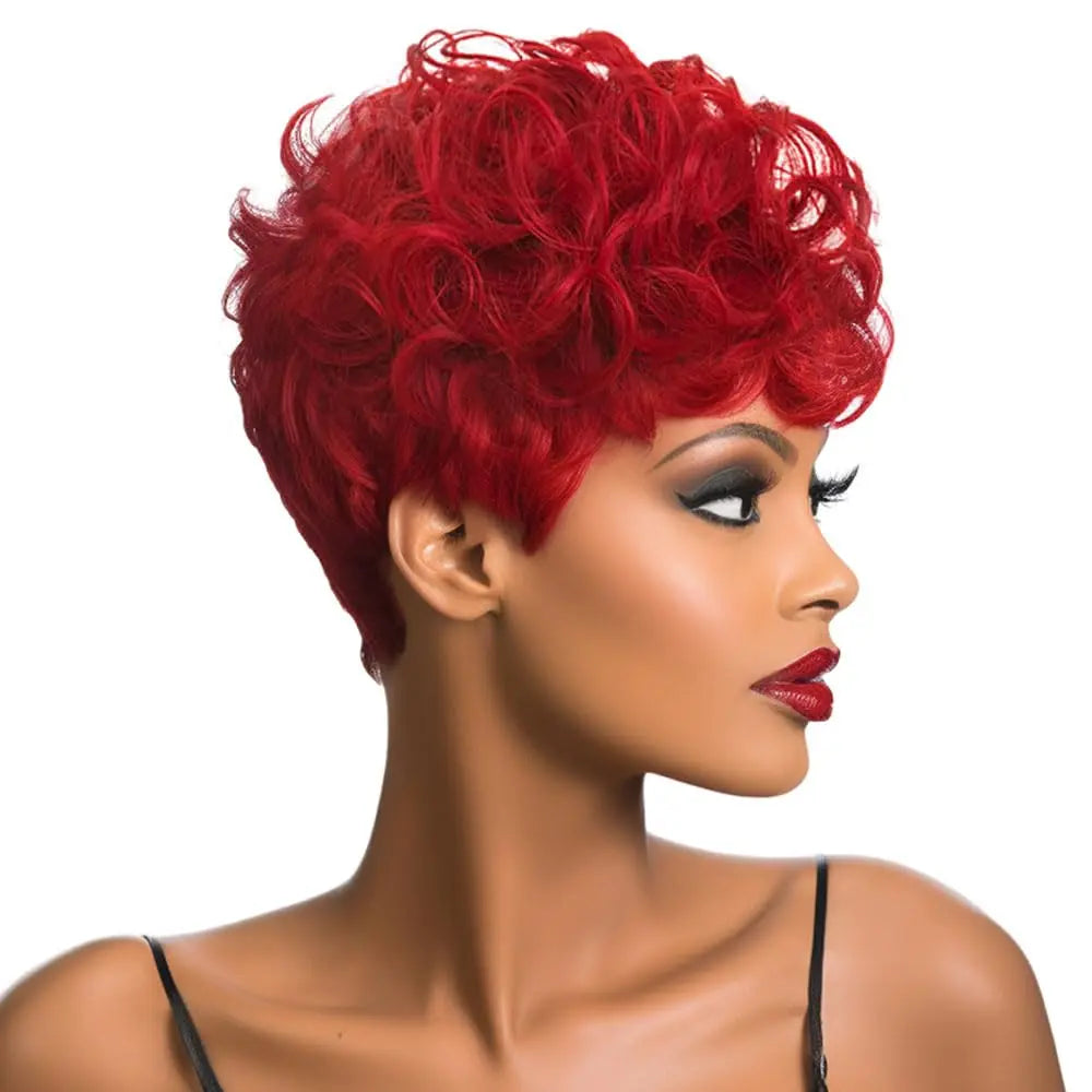 Short Curly Layered Elf Cut Wig