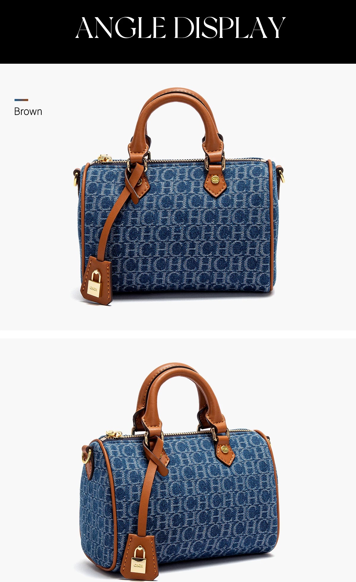 The Rivière — Denim-Spliced Saddle Pillow Bag