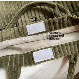 Large Capacity Striped Velvet Handbag Shoulder Bag for Woman Handbags Crossbody Bags, Versatile Letter Corduroy Women's Tote Bag