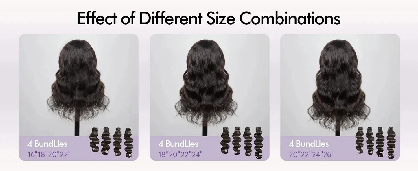 Brazilian Body Wave Hair  – Four Bundles