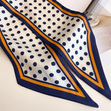 New Fresh Style Luxury Hair Scarf Long Fashion Women Headband Brand Silk Bag Ribbon Design Wrist Towel Foulard Neckerchief