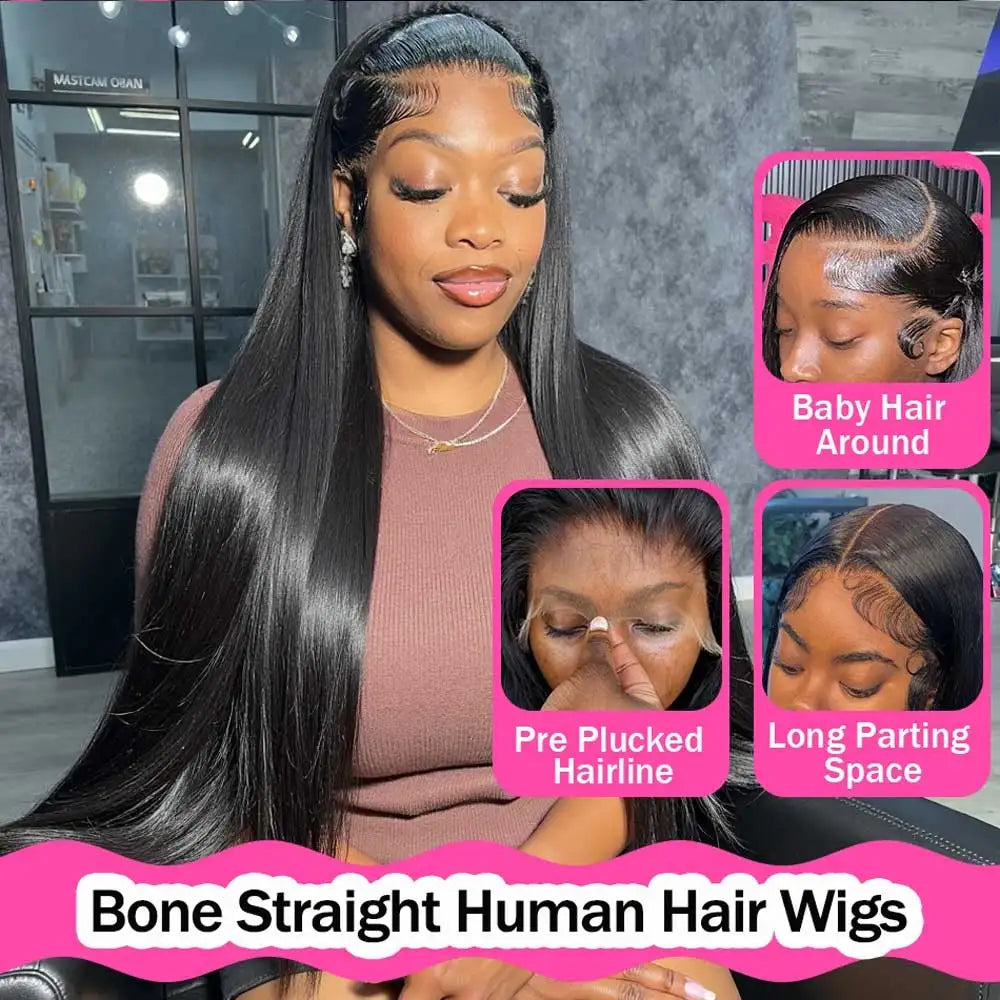 Brazilian Bone Straight Lace Wig — Remy Human Hair