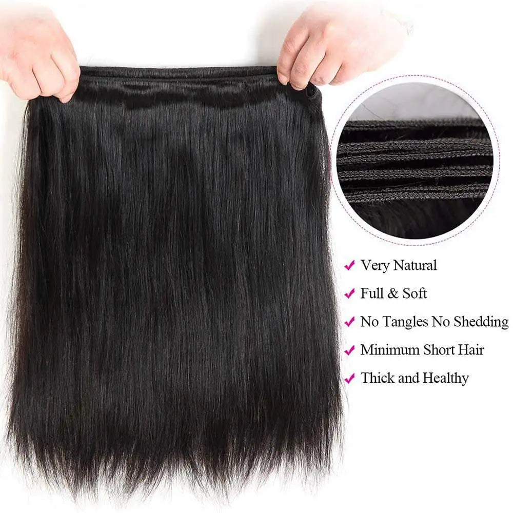 Brazilian Straight Four Bundles Set – Natural Black