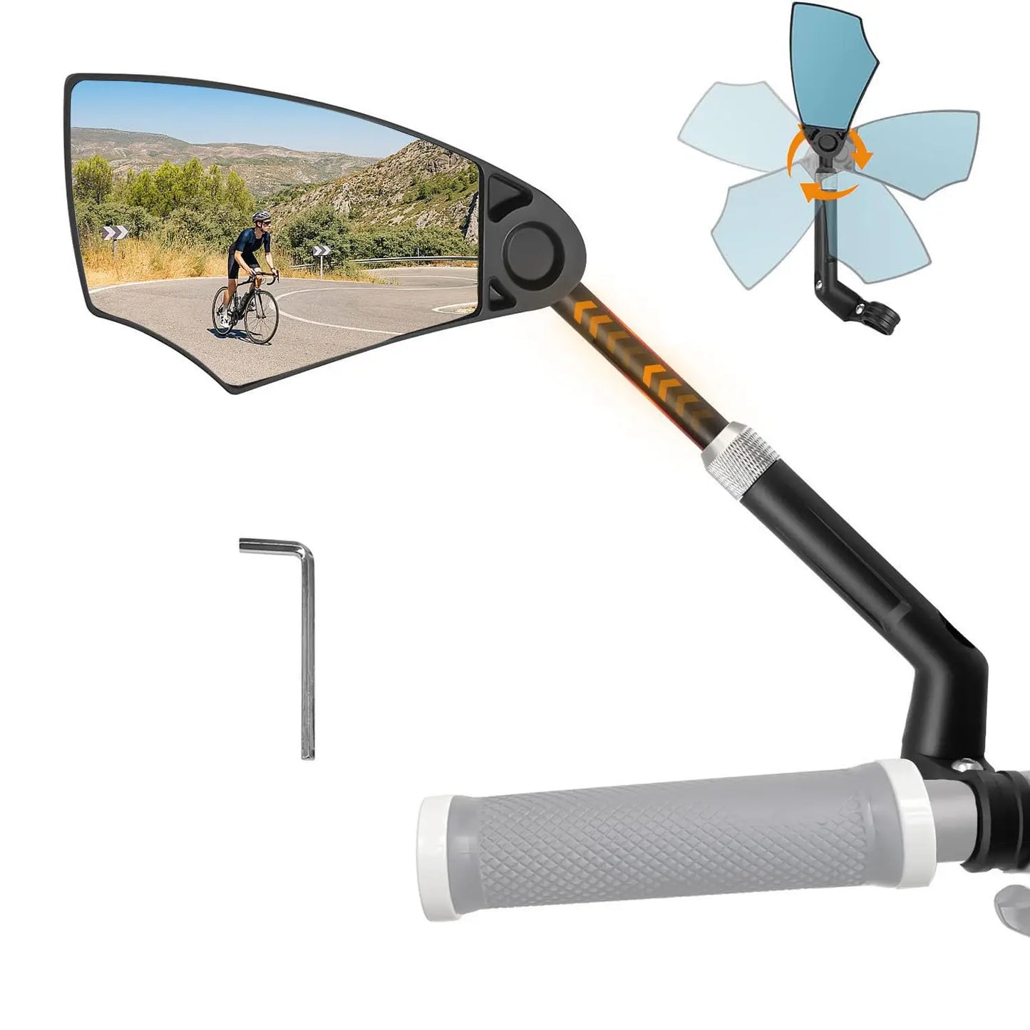 Adjustable 360° Bicycle Rear Mirror for Handlebars