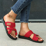 Women's Casual Sporty Sandals Breathable Comfortable Skin-Friendly Flat Bottom Slip-On Slippers