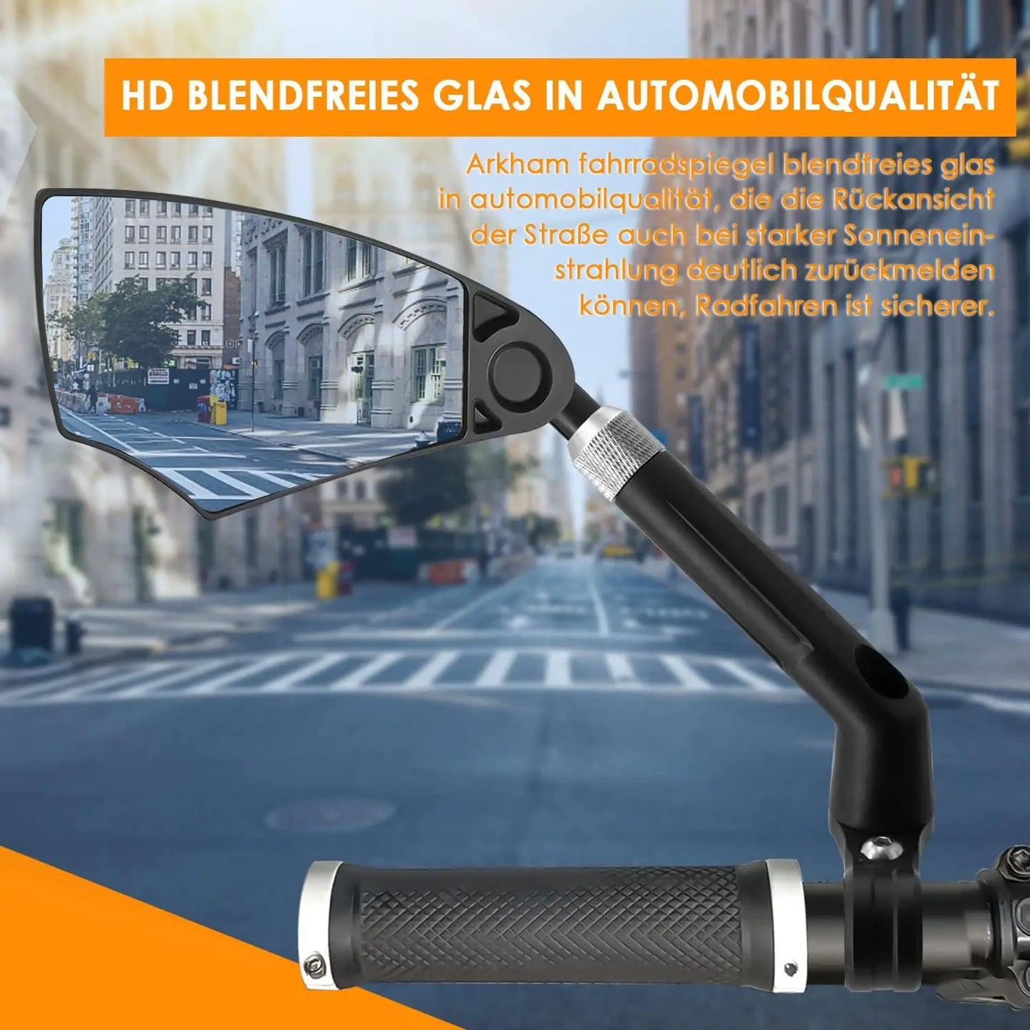 Adjustable 360° Bicycle Rear Mirror for Handlebars