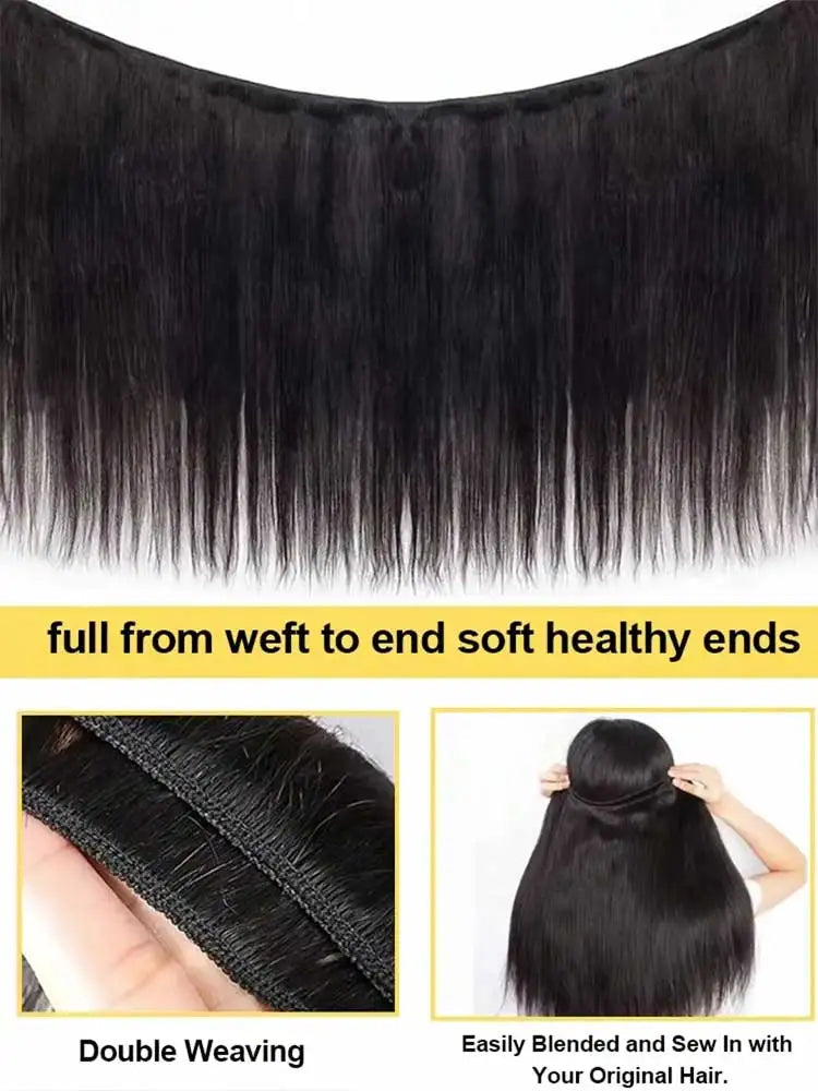 Brazilian Straight Four Bundles Set – Natural Black