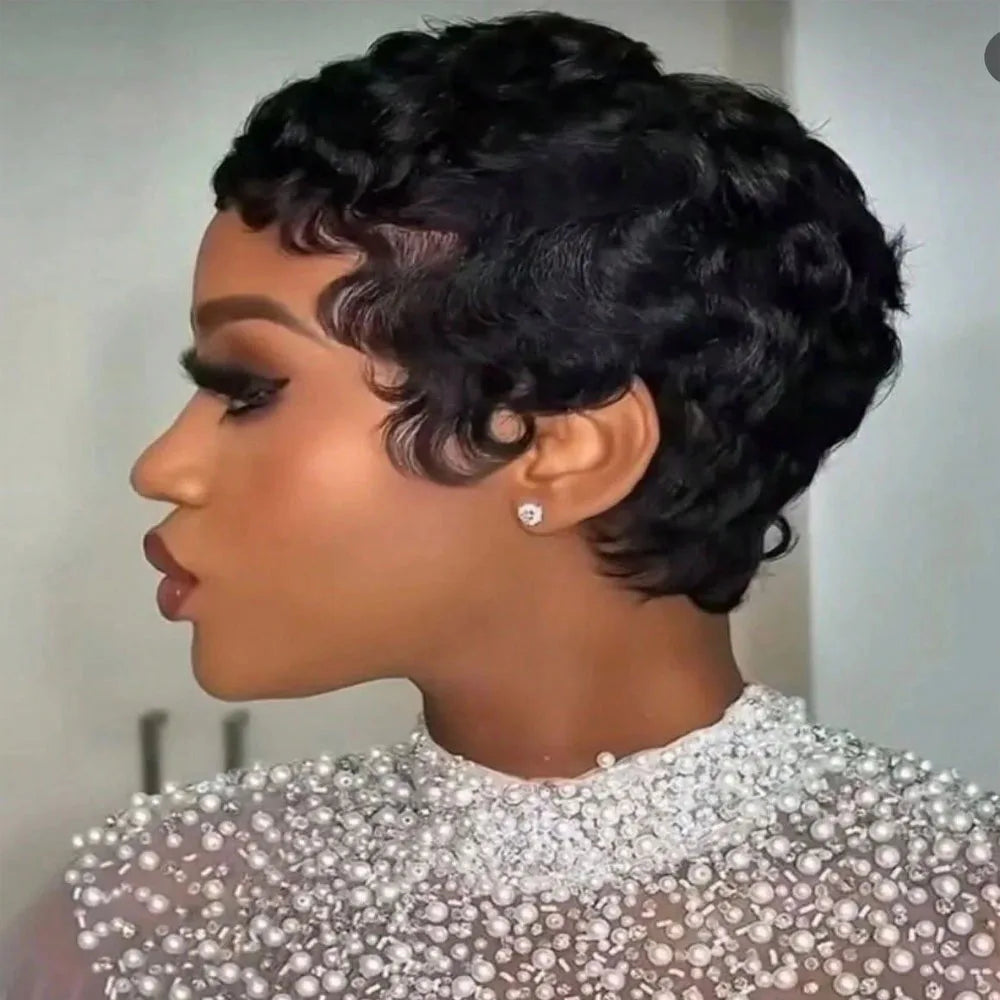 Short Curly Pixie Cut Wig
