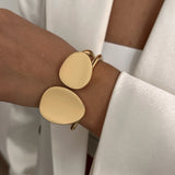 Ingemark Exaggerated Punk Smooth Heavy Metal Chunky Spring Bangles Women Hip Hop Gold Color Arm Bracelet Steampunk Men Jewelry