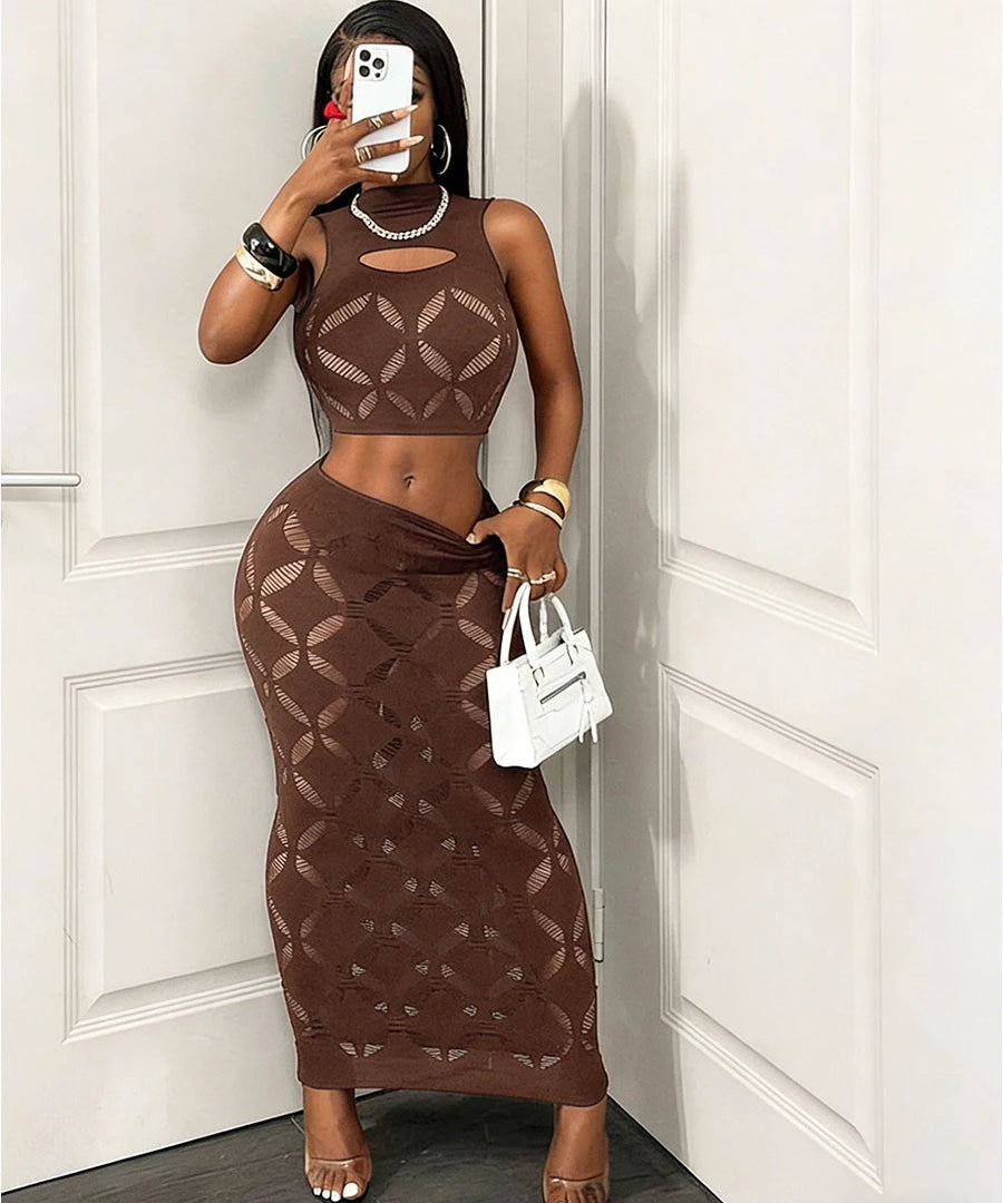 Sexy Mesh Bodycon Two Piece