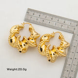 2023 The New Popular 45mm Hoop Earrings for Women 18k Gold Color 5mm Flower Shape Earring Casual Earrings Daily Wear Accessories