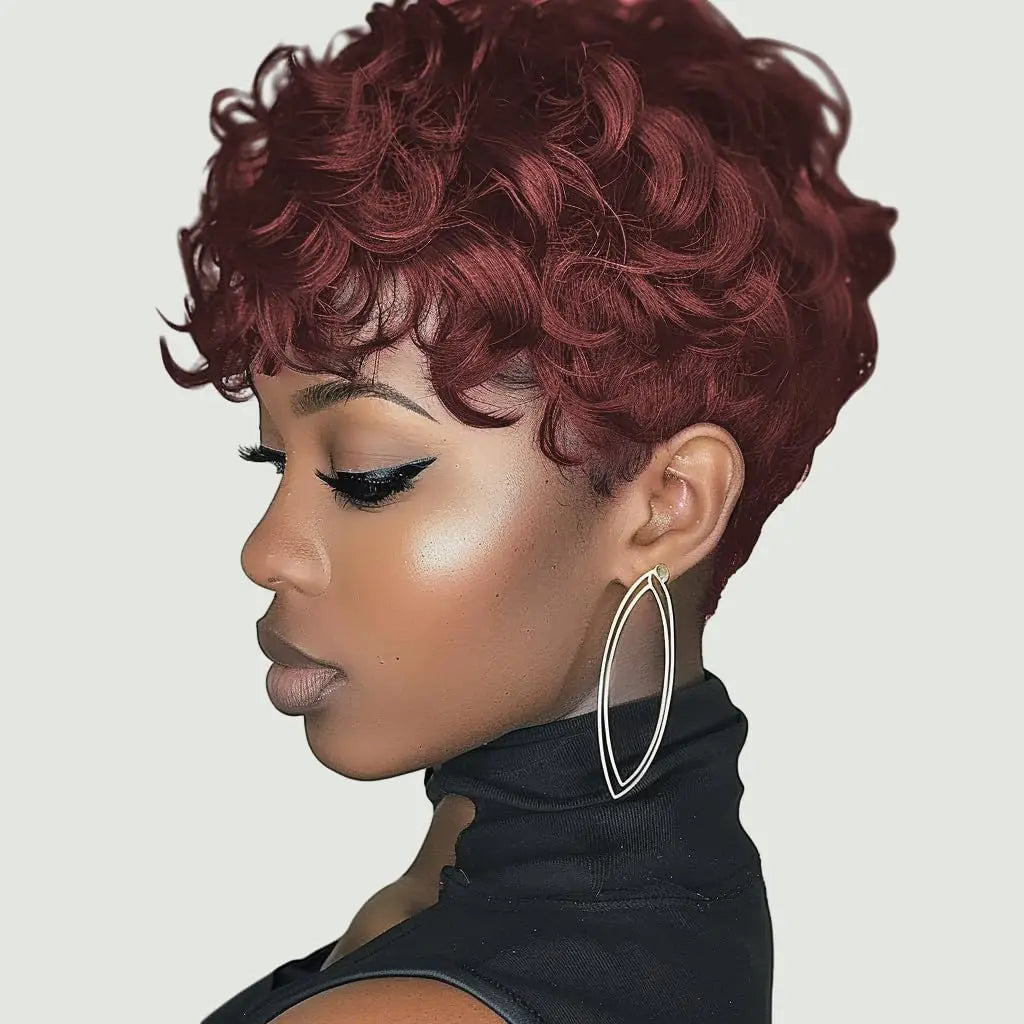 Short Curly Layered Elf Cut Wig
