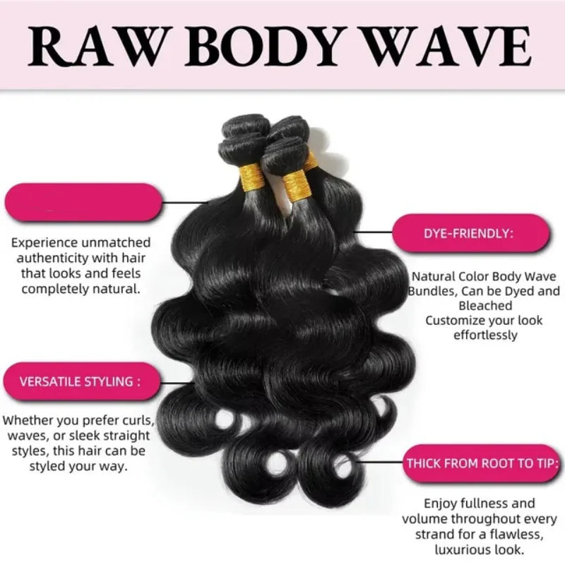 Brazilian Body Wave Hair  – Four Bundles
