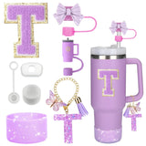 PURPLE TUMBLER ACCESSORY SET | 8 PIECES