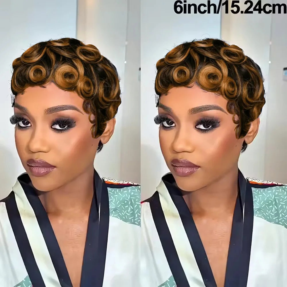 Short Wavy Pixie Cut Wig