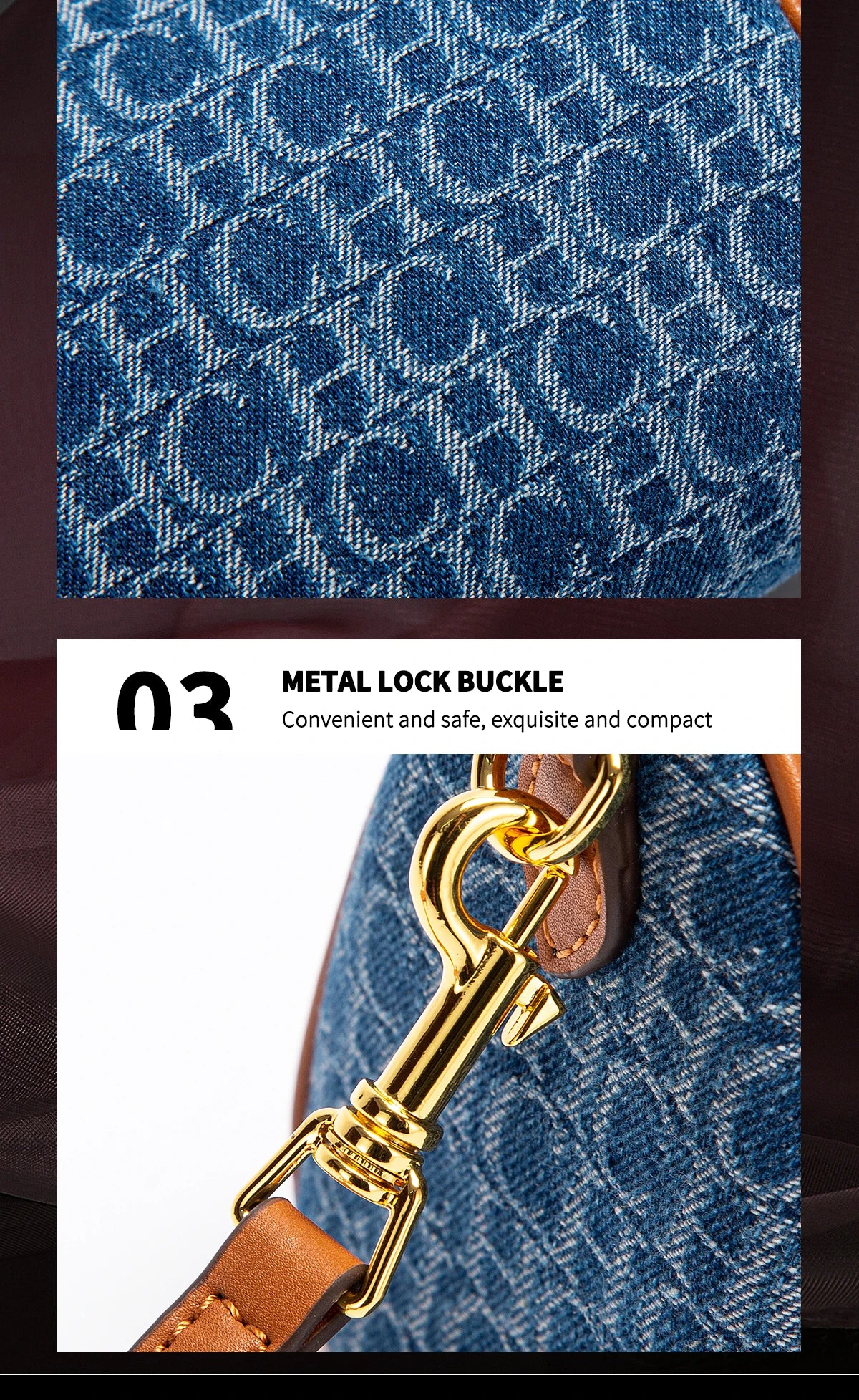 The Rivière — Denim-Spliced Saddle Pillow Bag