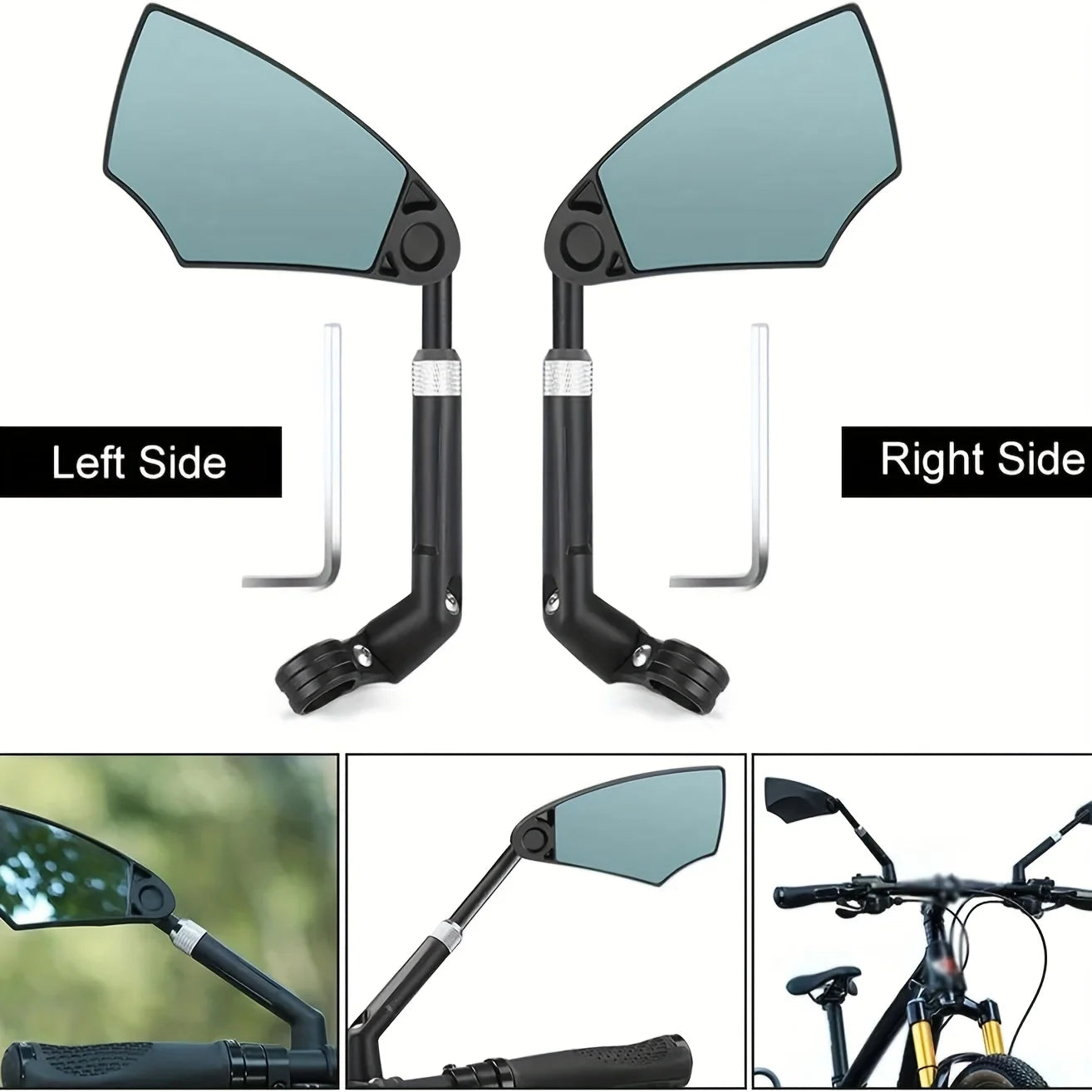 Adjustable 360° Bicycle Rear Mirror for Handlebars