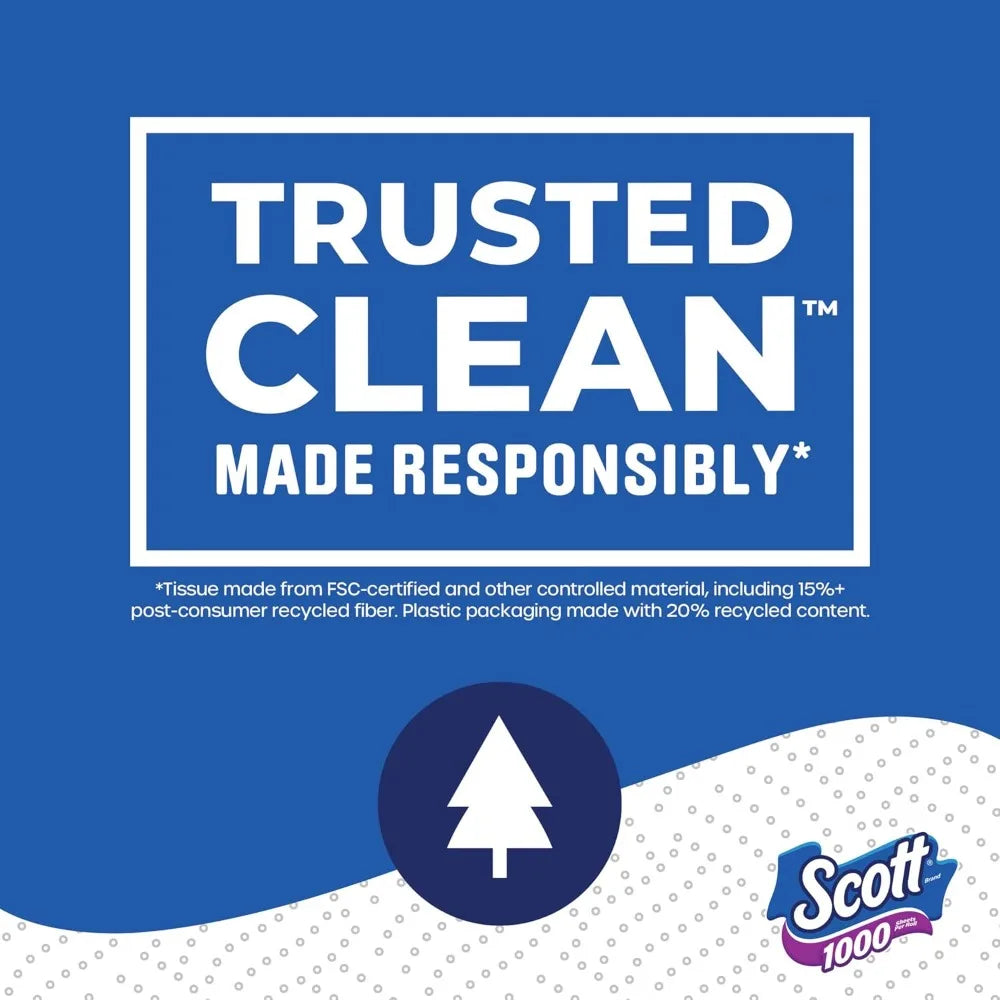 Scott 1000 Trusted Clean Toilet Paper – 32 Rolls