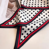 New Fresh Style Luxury Hair Scarf Long Fashion Women Headband Brand Silk Bag Ribbon Design Wrist Towel Foulard Neckerchief
