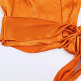 No Sleeves Satin Ribbon Top