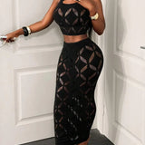 Sexy Mesh Bodycon Two Piece