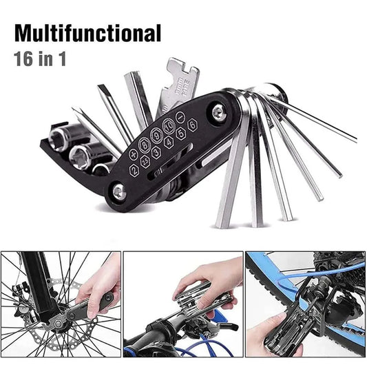 16-in-1 Portable Repair Tool Kit for Motorcycle & Bicycle