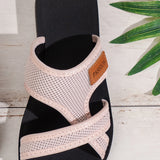Fashionable and Versatile Sports-Style Women's Sandals, Mesh Breathable, Comfortable and Skin-Friendly, Suitable for Both Indoor and Outdoor Wear, Flat Sandals