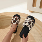 Fashion Women Slippers Cotton Plush Warm Female Light EVA Flat Bottom Non-slip Comfortable Slides Winter Autumn House Shoes
