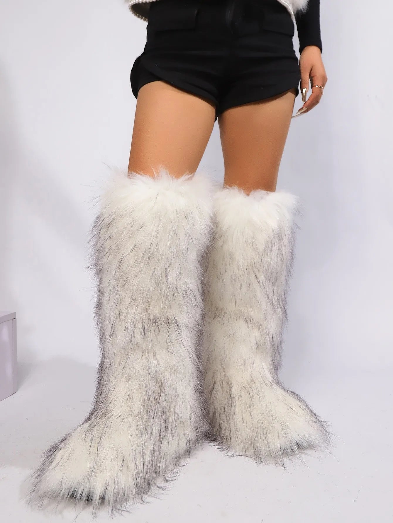 Knee High Fluffy Ladies Boots