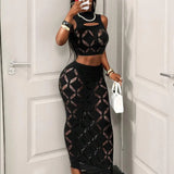 Sexy Mesh Bodycon Two Piece