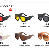 JNPCXI Oversized Square Sunglasses Fashion Gradient Women Luxury Retro Shades UV400 Outdoor Men Sun Glasses