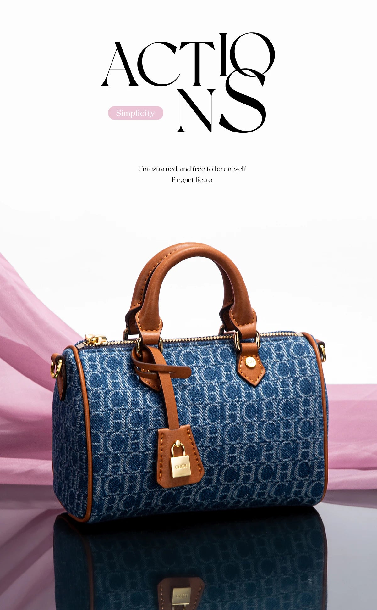 The Rivière — Denim-Spliced Saddle Pillow Bag