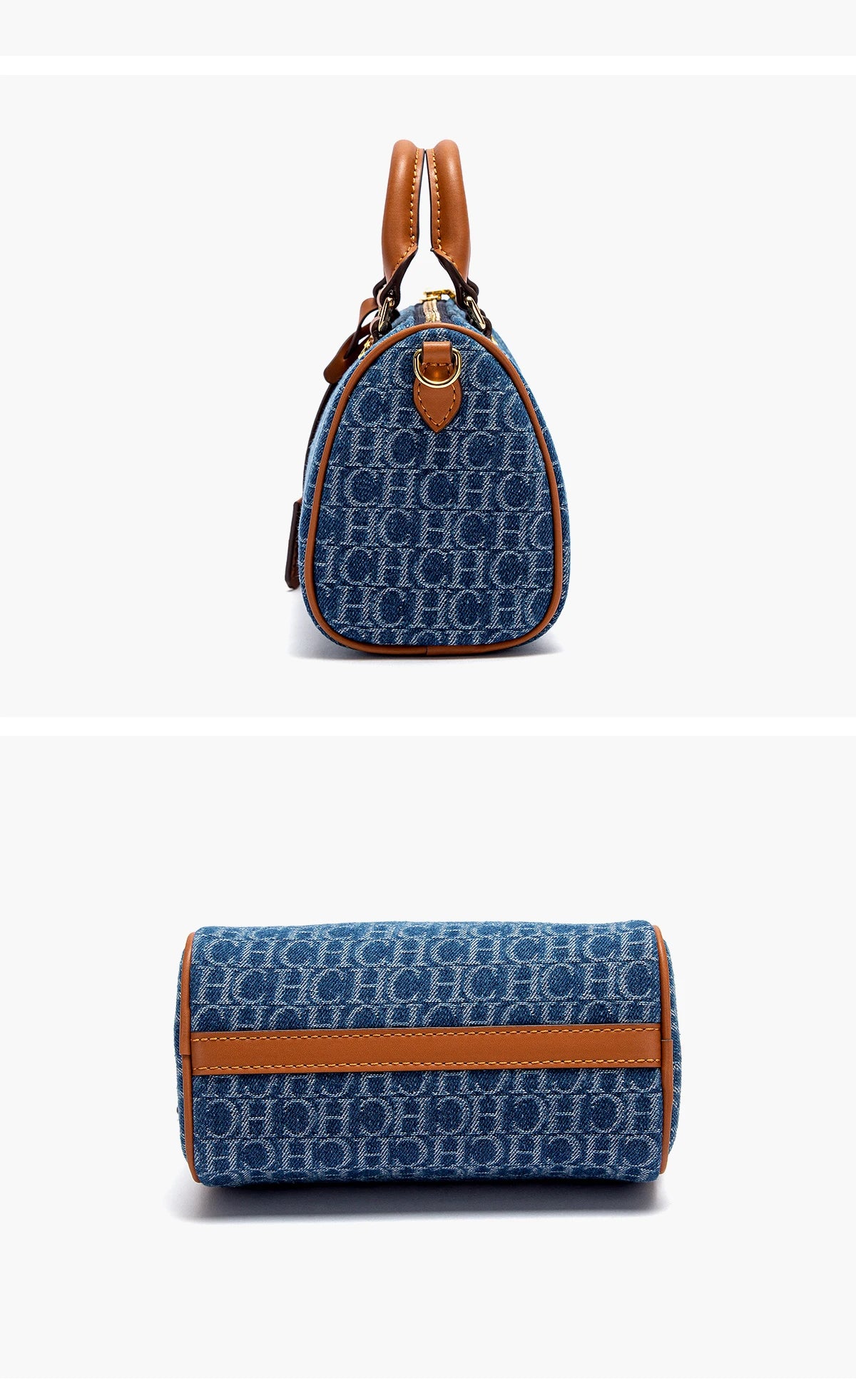 The Rivière — Denim-Spliced Saddle Pillow Bag
