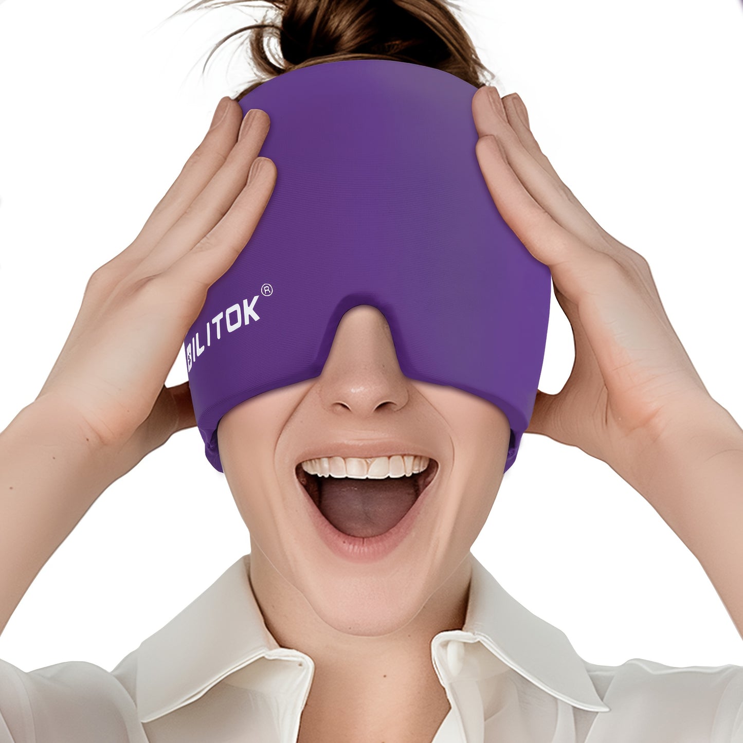 Migraine Headache Relief Cap, Gel lce Head Wrap for Tension and Stress Relief.Suitable for Home breaks, before sleep, office