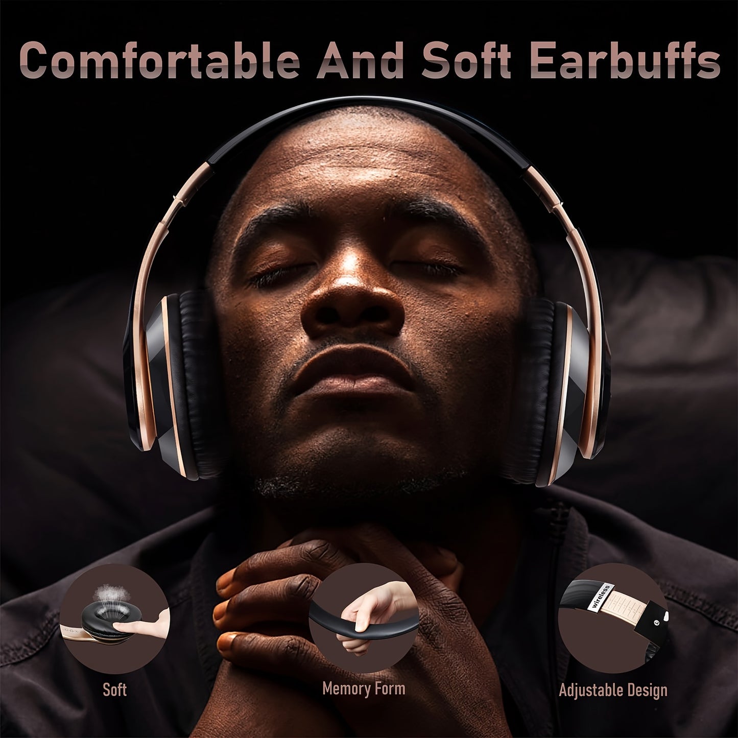 Wireless Headphone, Foldable Bluetooth Headphones Over Ear, Wired & Bluetooth Headset, Gaming, Computers, Gym & Sports