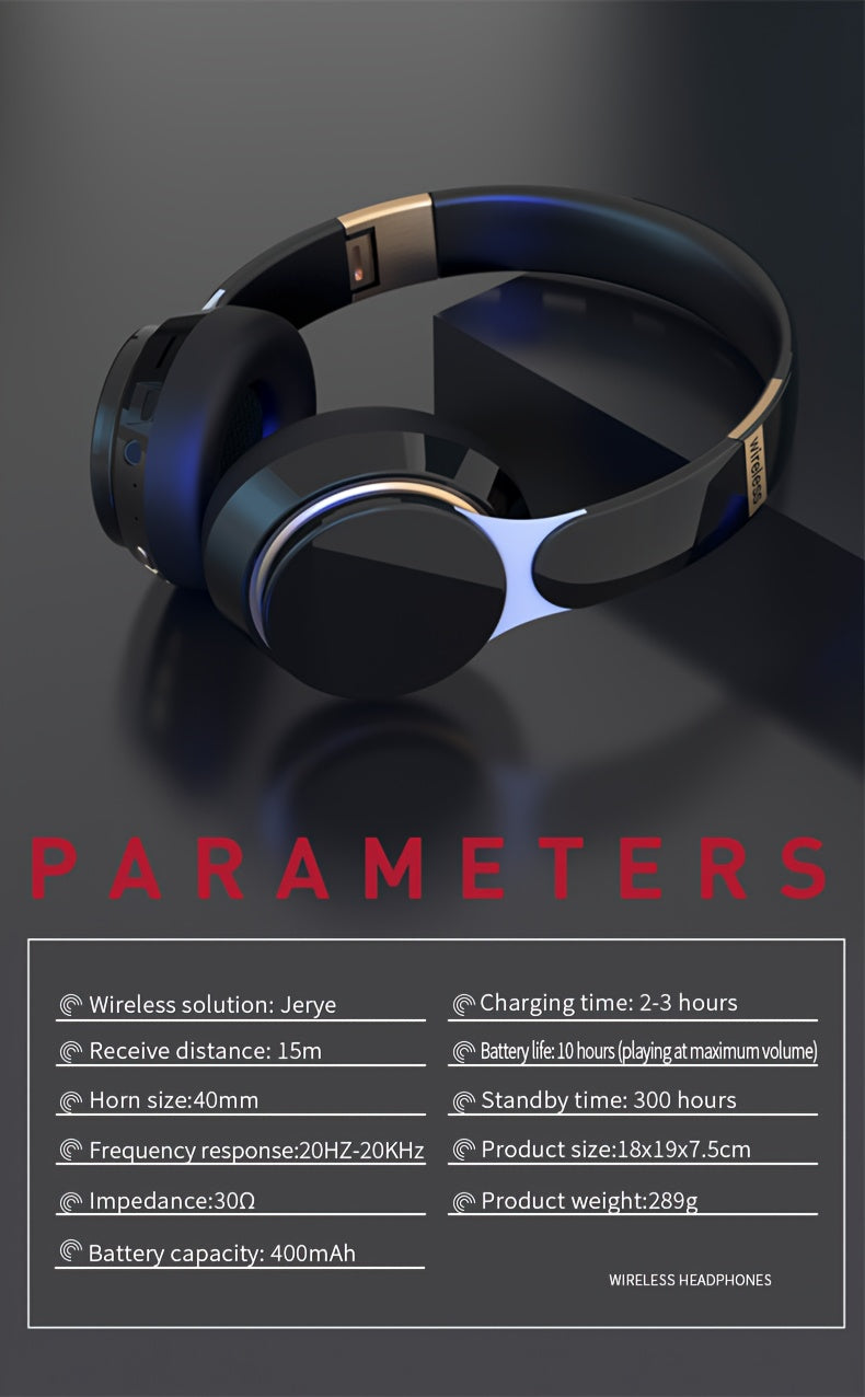 Wireless Over Ear Headphones, Portable Headphones, Foldable Headphones with Mic, FM Radio, 3.5mm AUX Cable, Soft-Earpads, Support TF Card Play for Travel Home Office Cellphone PC