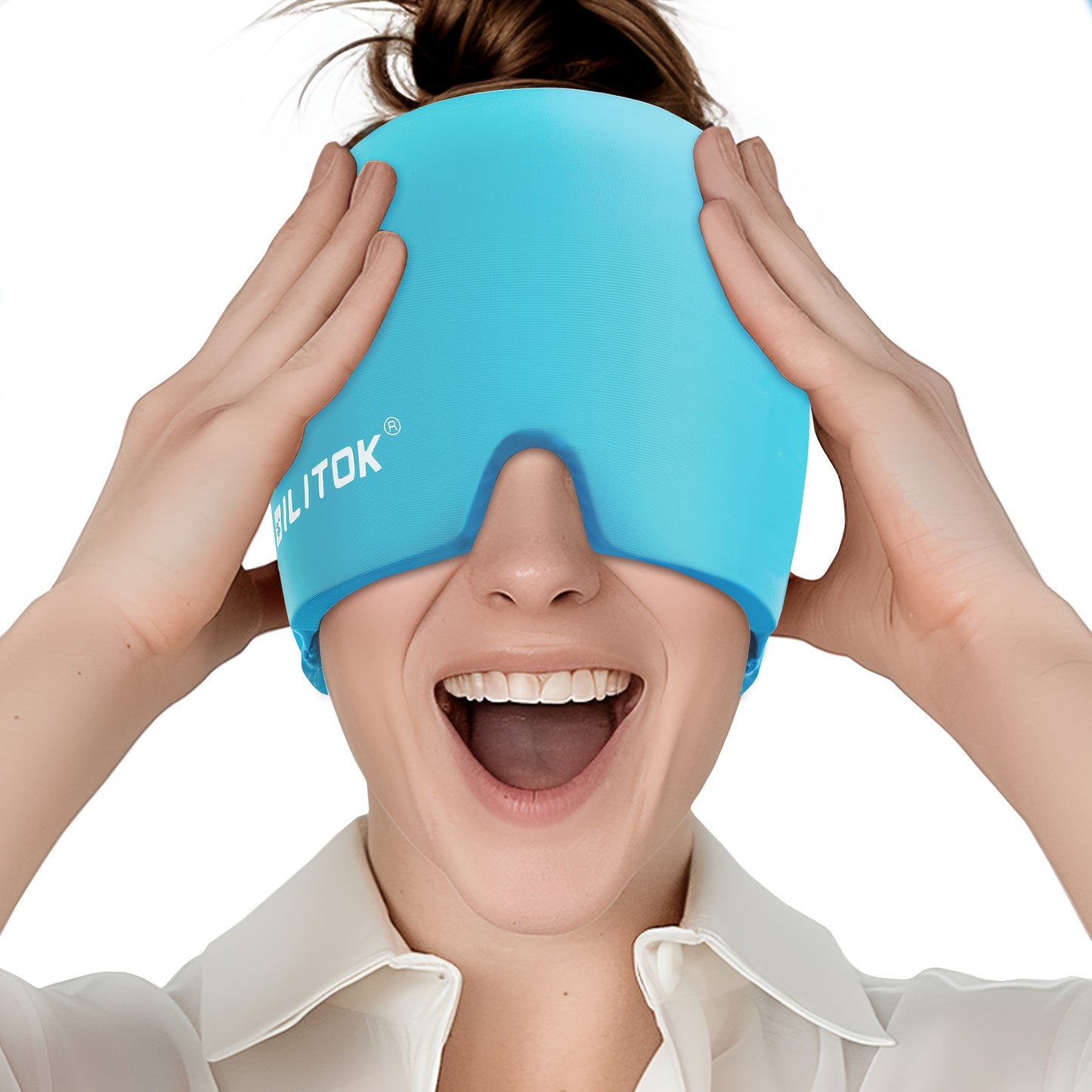 Migraine Headache Relief Cap, Gel lce Head Wrap for Tension and Stress Relief.Suitable for Home breaks, before sleep, office