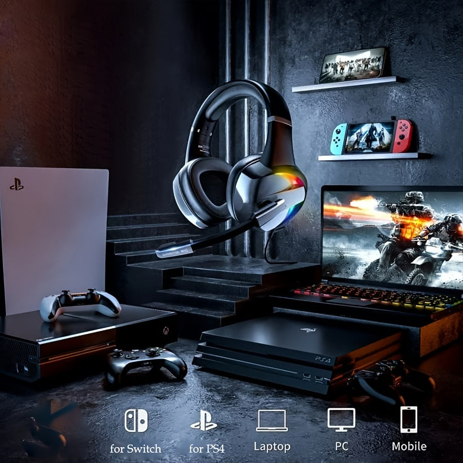 Gaming Bluetooth Headphones Over Ear, Foldable Wireless Headset with Mic, streaming Headphones, Computers, Sports Recovery Sessions