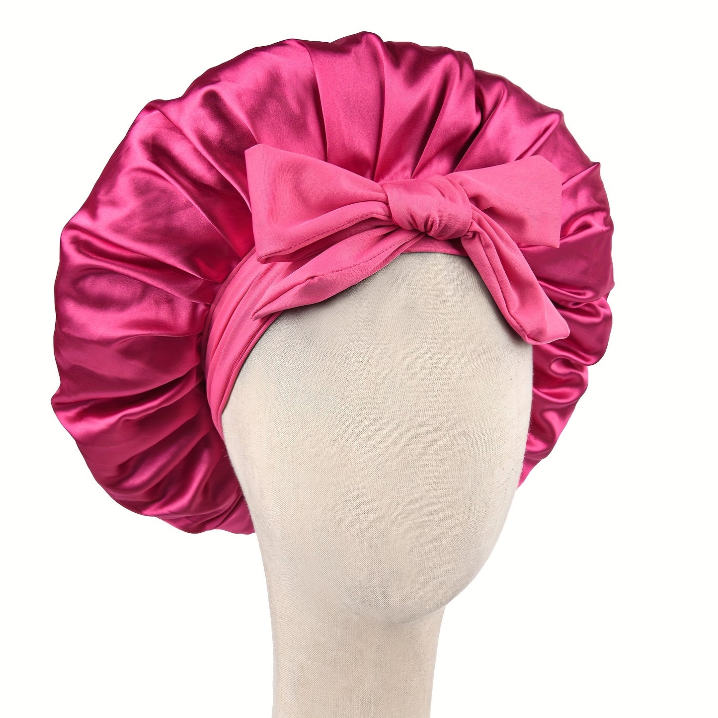Satin Bonnet, Silk Bonnet for Sleeping, Silk Sleep Cap, Double Layer Hair Bonnet Elastic Tie Band For Women, Curly Hair, Night Cap, Heatless Styling Tool for Women Silky Haircare