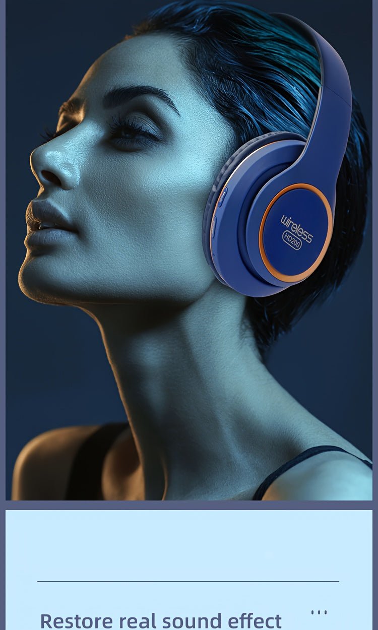 Wireless Headphones with Active Noise Cancellation | Long Battery Life, Foldable Design, Comfortable Sound Isolation for Gaming, Calls, and Music | USB-C Rechargeable, 200mAh Lithium Battery, Perfect Gift