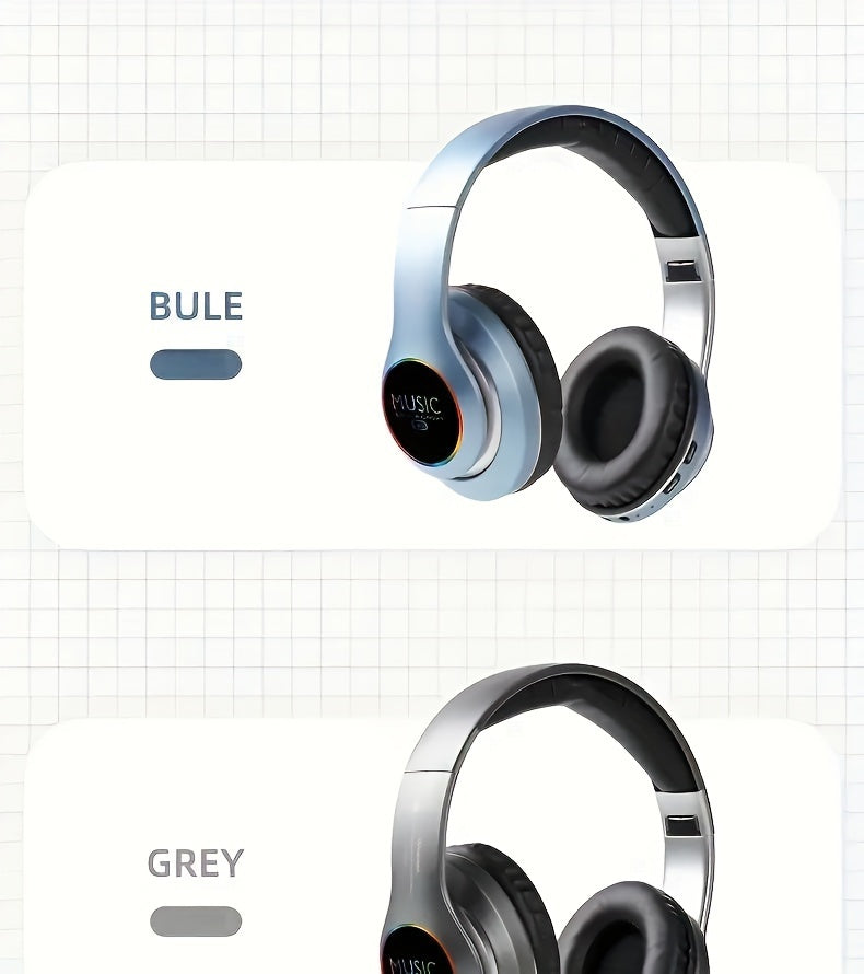 Wireless Noise Cancelling Headphones,Wireless Headphone, Foldable Bluetooth Headphones Over Ear, Wireless Headset for Gaming, Phones, Sports Training & Running