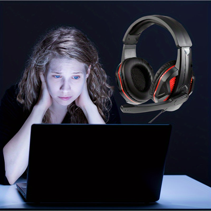 Dual Microphone Comfortable Noise-Canceling Wired Headset for PUBG, Suitable for Calls, Leisure & Sports Activities and Games with Mobile Phones/PC Laptops
