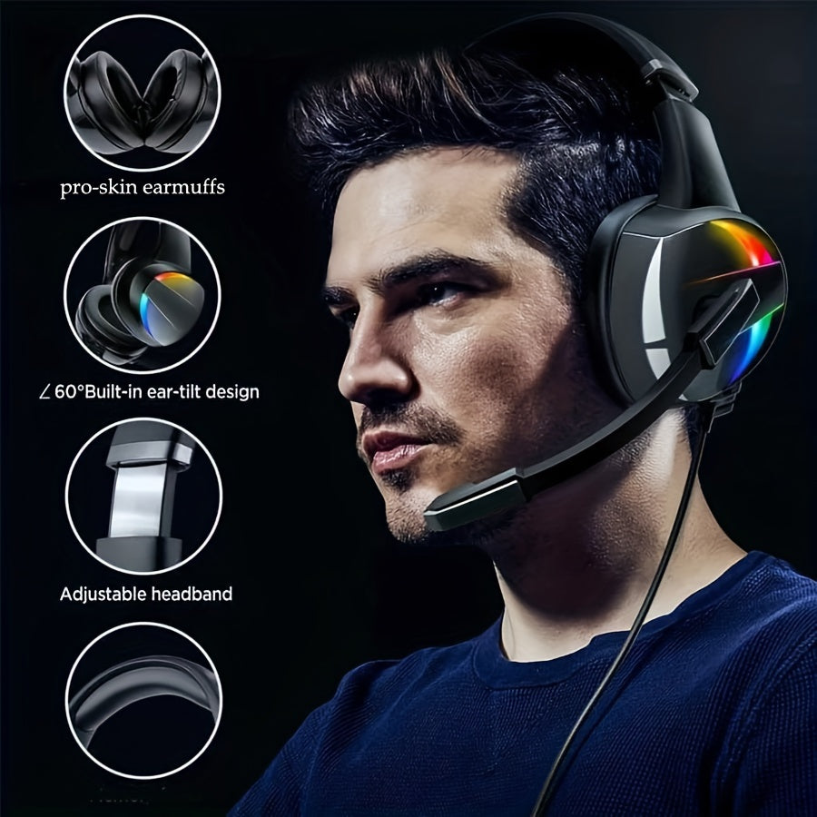 Gaming Bluetooth Headphones Over Ear, Foldable Wireless Headset with Mic, streaming Headphones, Computers, Sports Recovery Sessions